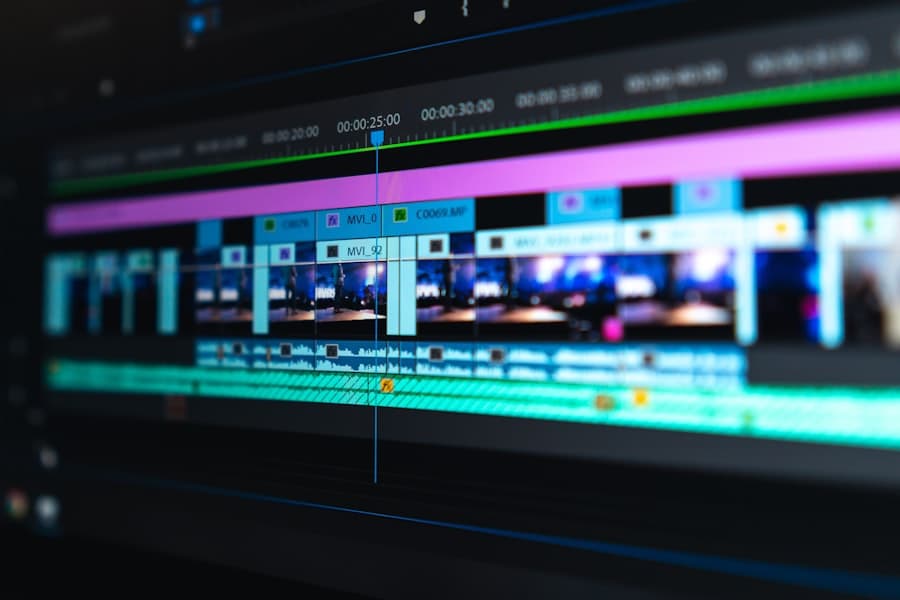 Video editing timeline and creative tools used for professional video production